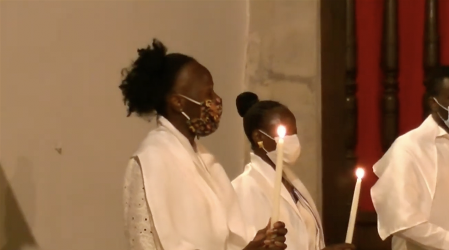 Marie Pascale, Rosalie et Kevin. Pâques 2021